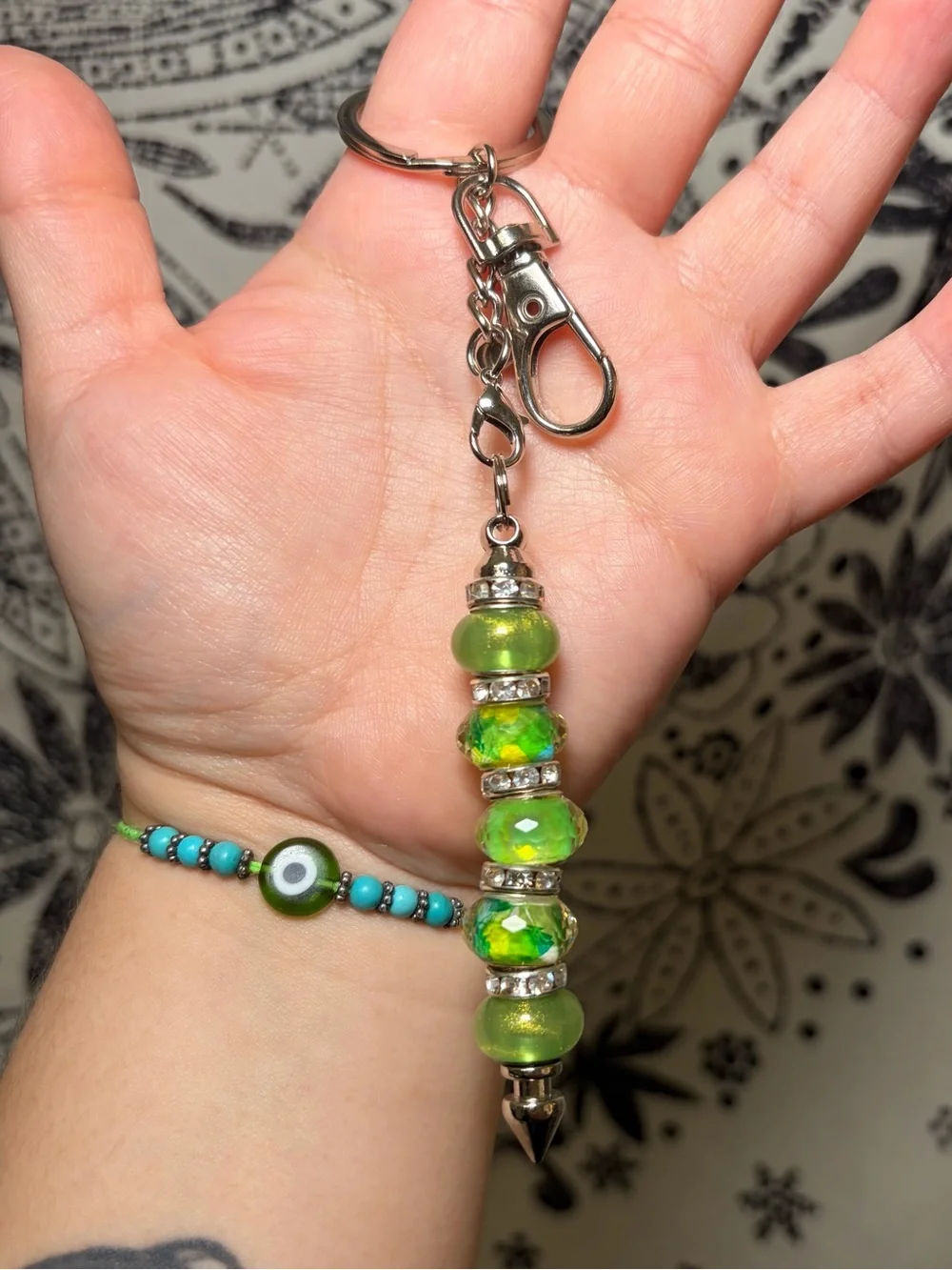 Handmade Beaded Pointed Tip Keychain Self Defense Accessory Bag Charm Gift